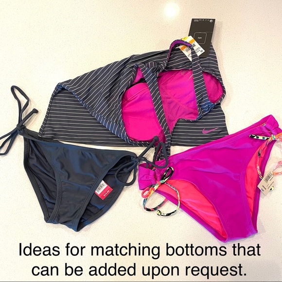 Nike fitted Gray Swim Top with Fuchsia Bra - Picture 6 of 6